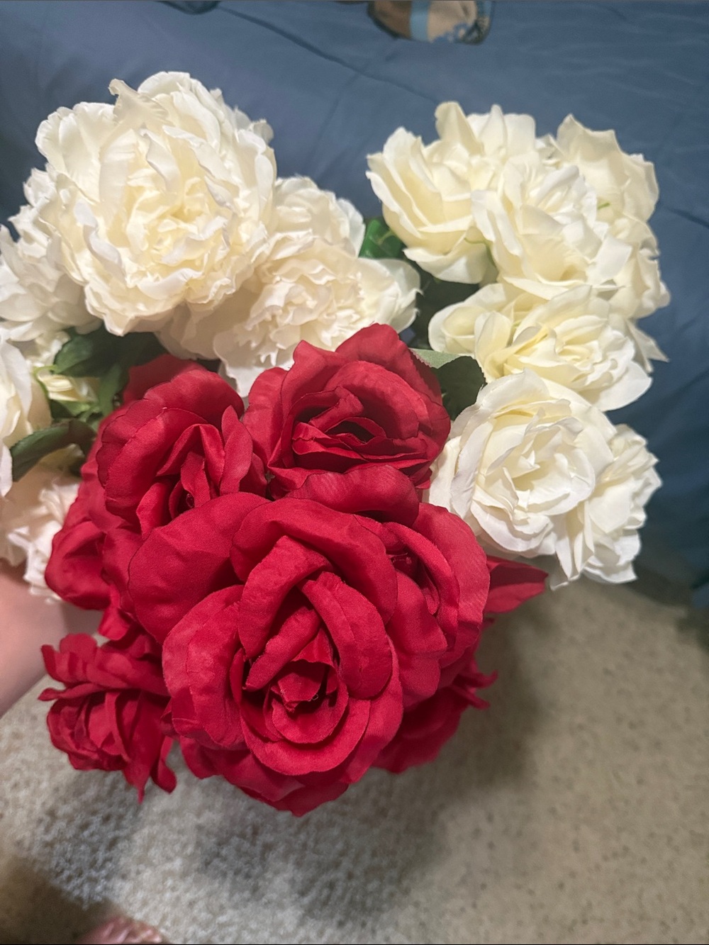 Red & Cream Artificial flower Bunches - Home Accents